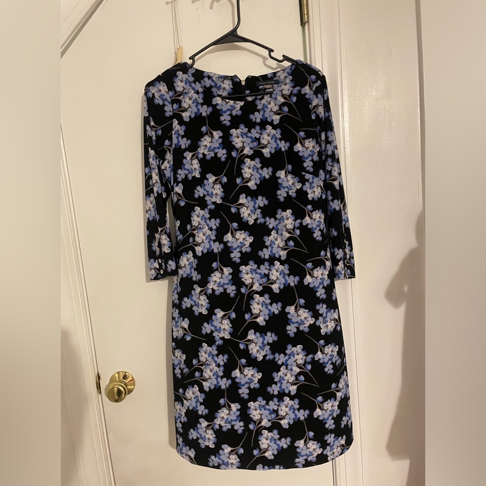 Floral Black and Blue Dress